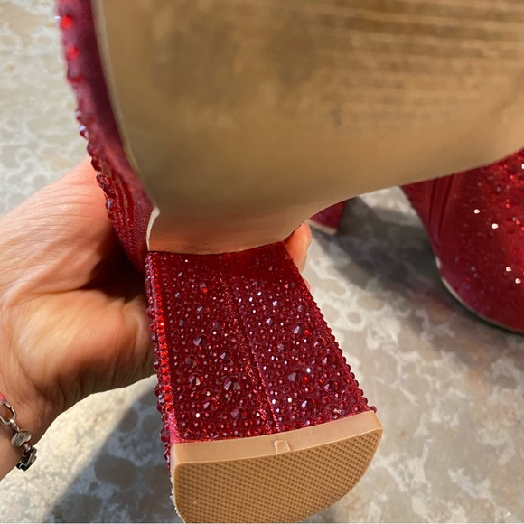 Jess Lea Boots Heel Ankle Woman’s 8 Bedazzled Beaded Studded Zip 4” square - Picture 13 of 15